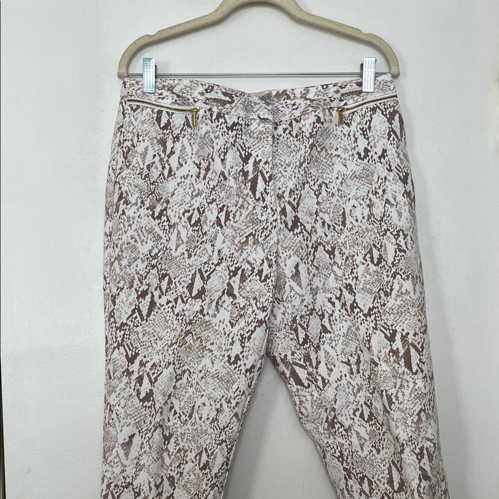 Calvin Klein Brown Snake Print Straight Leg Pants/Trousers